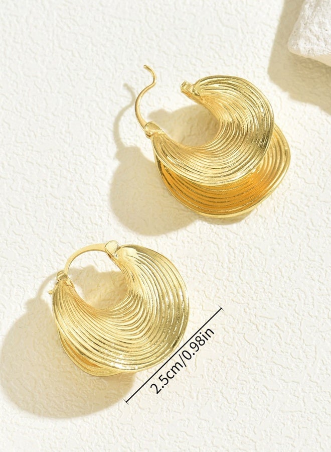 دايفو أقراط حلقية ملتوية للنساء بتصميم طبقات، مجوهرات أنيقة مضادة للحساسية، هدية مثالية لحفلات الزفاف والمناسبات والاستخدام اليومي - Image 4